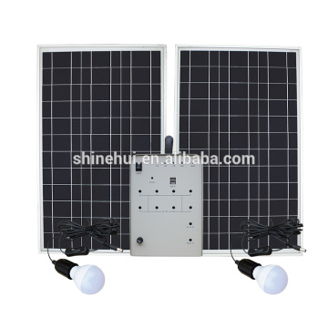 5-100W casa sistema de iluminación solar con el panel solar cargador móvil lámpara LED